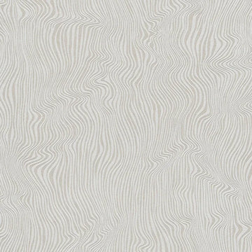 Closeup of a wallpaper showing its Contemporary, Grey, Neutrals, Plain, Waves pattern, color, and subtle texture.