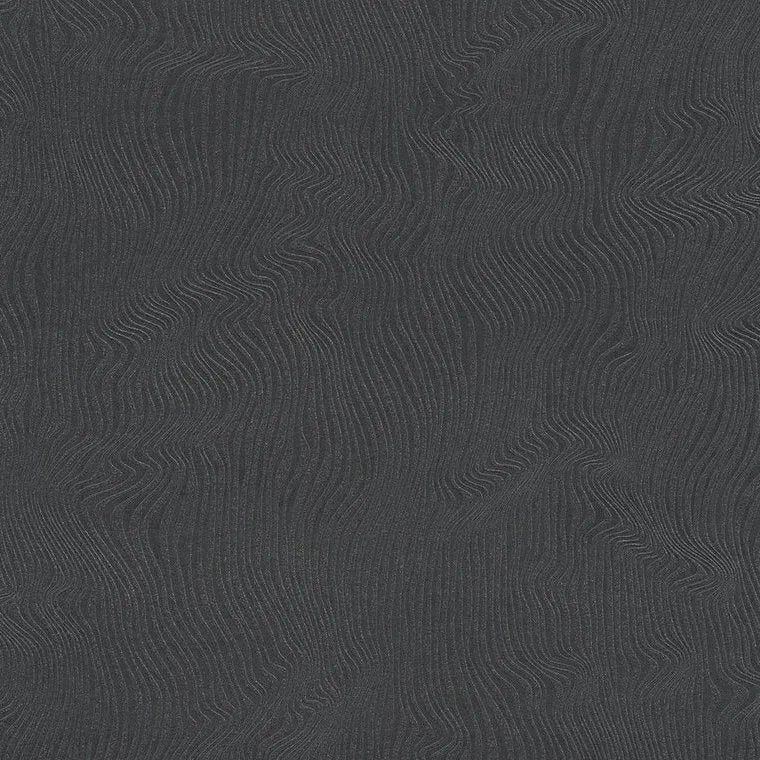 Closeup of a wallpaper showing its Black, Contemporary, Plain, Waves pattern, color, and texture.