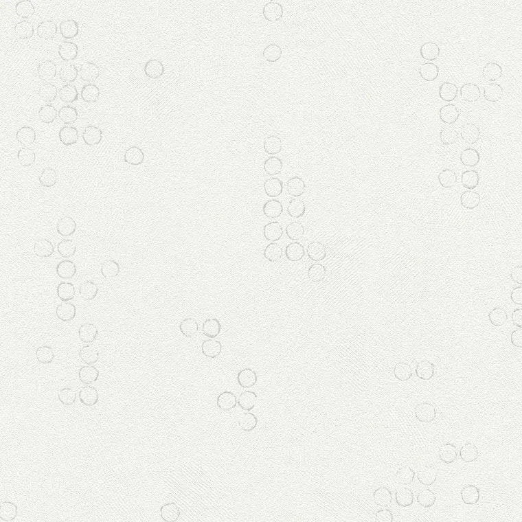 Closeup of a wallpaper showing its Circles, Contemporary, Neutrals, Plain, White pattern, color, and subtle texture.