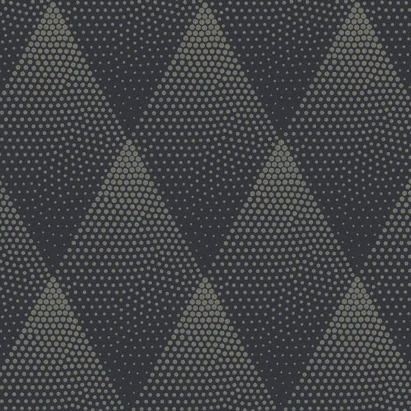 Closeup of a wallpaper showing its Best-Seller, Contemporary, Dramatic, Geometric, Two-tone pattern, color, and texture.