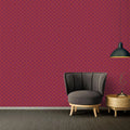 Wallpaper installed in a room showing its full pattern, color