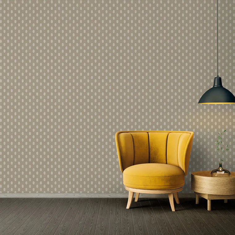 Closeup of a wallpaper showing its Circles, Contemporary, Geometric, Two-tone pattern, color, and texture.