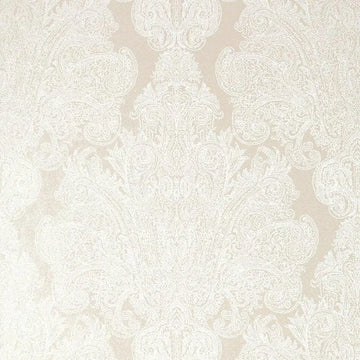 Closeup of a wallpaper showing its Damask, Floral, Neutrals pattern, color, and texture.