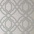 Closeup of a wallpaper showing its Geometric, Trellis, Two-tone pattern, color, and subtle texture.