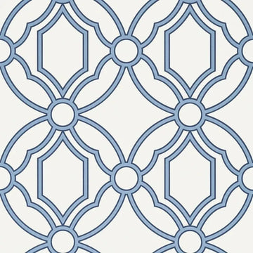 Closeup of a wallpaper showing its Geometric, Trellis, Two-tone pattern, color, and subtle texture.