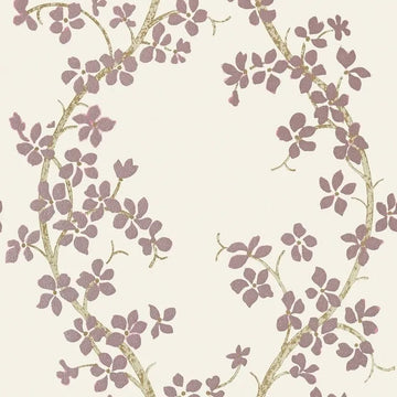 Closeup of a wallpaper showing its Damask, Floral, Two-tone pattern, color, and texture.