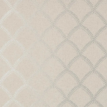 Closeup of a wallpaper showing its Art-Deco, Best-Seller, Contemporary, Neutrals, Two-tone pattern, color, and subtle texture.