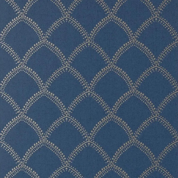 Closeup of a wallpaper showing its Art-Deco, Contemporary, Neutrals, Two-tone pattern, color, and subtle texture.