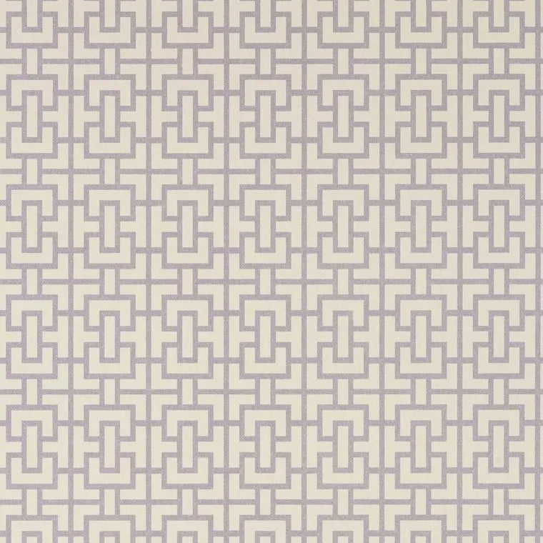 Closeup of a wallpaper showing its Art-Deco, Chainlink, Contemporary, Neutrals, Two-tone pattern, color, and subtle texture.