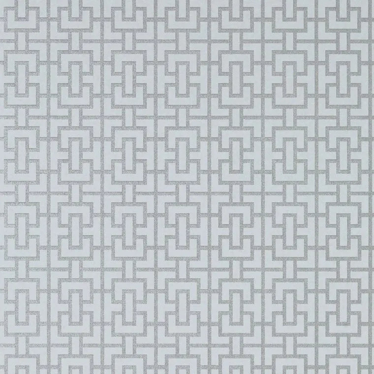 Closeup of a wallpaper showing its Art-Deco, Chainlink, Contemporary, Pastels, Two-tone pattern, color, and subtle texture.