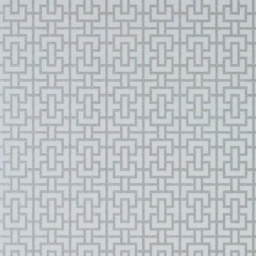 Closeup of a wallpaper showing its Art-Deco, Chainlink, Contemporary, Pastels, Two-tone pattern, color, and subtle texture.