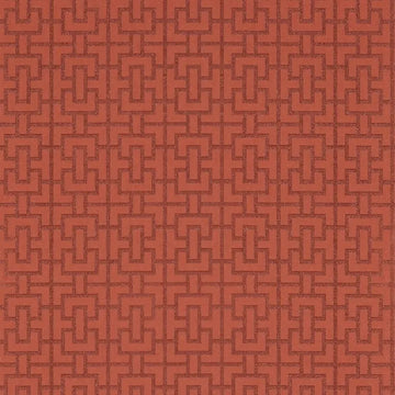 Closeup of a wallpaper showing its Art-Deco, Chainlink, Contemporary, Two-tone pattern, color, and subtle texture.