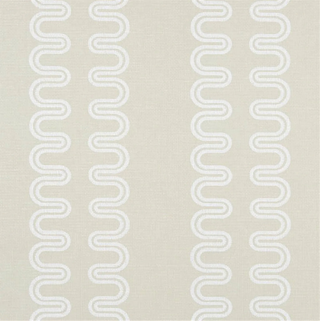 Closeup of a wallpaper showing its Art-Deco, Contemporary, Neutrals, Two-tone pattern, color, and subtle texture.