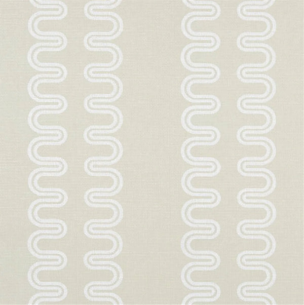 Closeup of a wallpaper showing its Art-Deco, Contemporary, Neutrals, Two-tone pattern, color, and subtle texture.