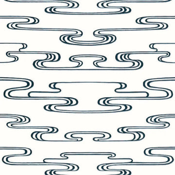 Closeup of a wallpaper showing its Art-Deco, Geometric, Neutrals, Two-tone pattern, color, and subtle texture.