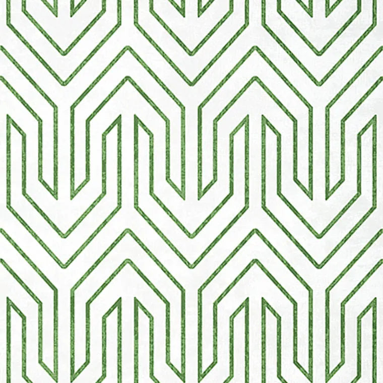 Closeup of a wallpaper showing its Art-Deco, Chevron, Two-tone pattern, color, and subtle texture.