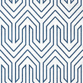 Closeup of a wallpaper showing its Art-Deco, Chevron, Two-tone pattern, color, and subtle texture.