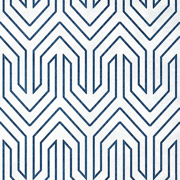 Closeup of a wallpaper showing its Art-Deco, Chevron, Two-tone pattern, color, and subtle texture.