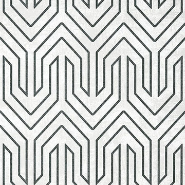 Closeup of a wallpaper showing its Art-Deco, Chevron, Two-tone pattern, color, and subtle texture.