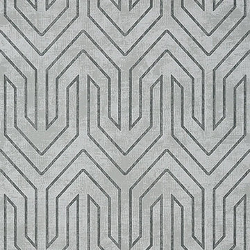 Closeup of a wallpaper showing its Art-Deco, Chevron, Two-tone pattern, color, and subtle texture.