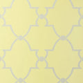 Closeup of a wallpaper showing its Art-Deco, Damask, Two-tone pattern, color, and subtle texture.