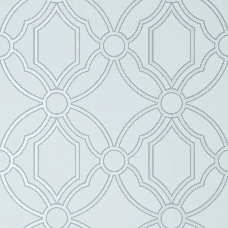 Closeup of a wallpaper showing its Geometric, Pastels, Trellis, Two-tone pattern, color, and subtle texture.