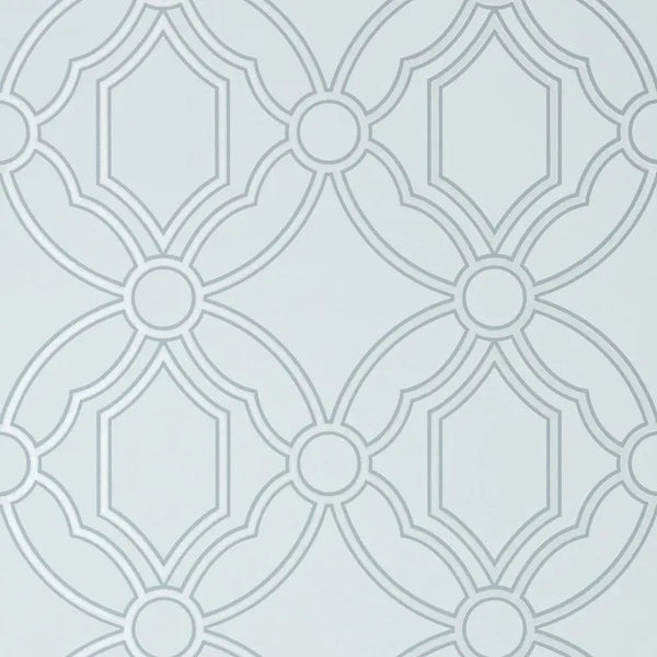 Closeup of a wallpaper showing its Geometric, Pastels, Trellis, Two-tone pattern, color, and subtle texture.