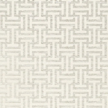 Closeup of a wallpaper showing its Geometric, Neutrals, Two-tone pattern, color, and subtle texture.