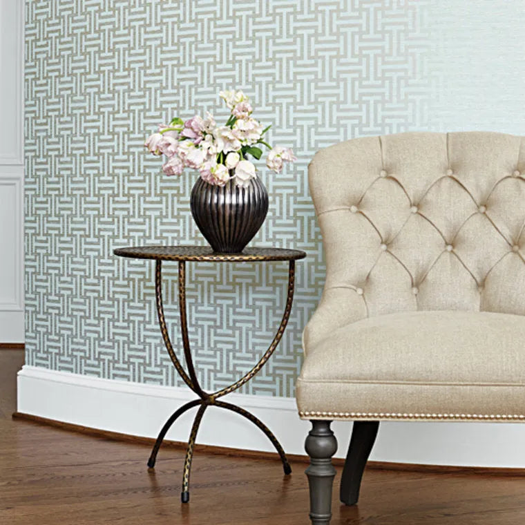 Closeup of a wallpaper showing its Geometric, Neutrals, Two-tone pattern, color, and subtle texture.