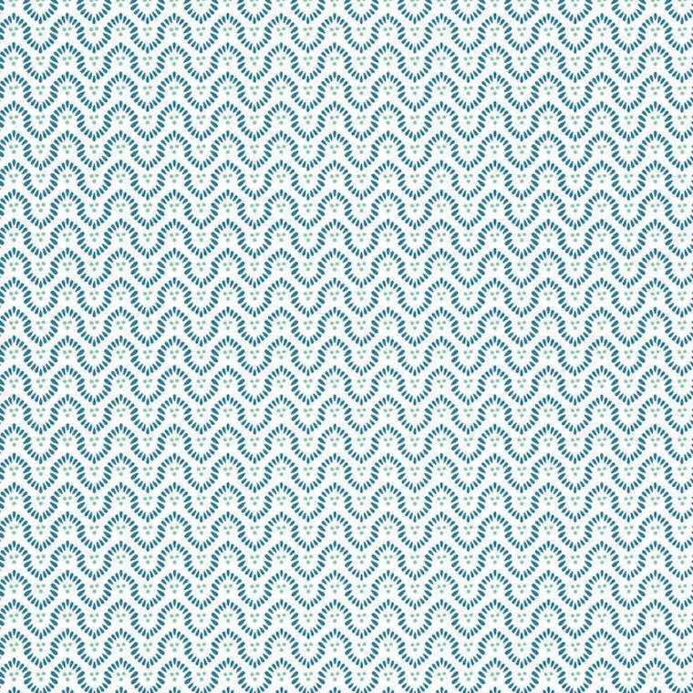 Closeup of a wallpaper showing its Art-Deco, Geometric, Two-tone pattern, color, and subtle texture.