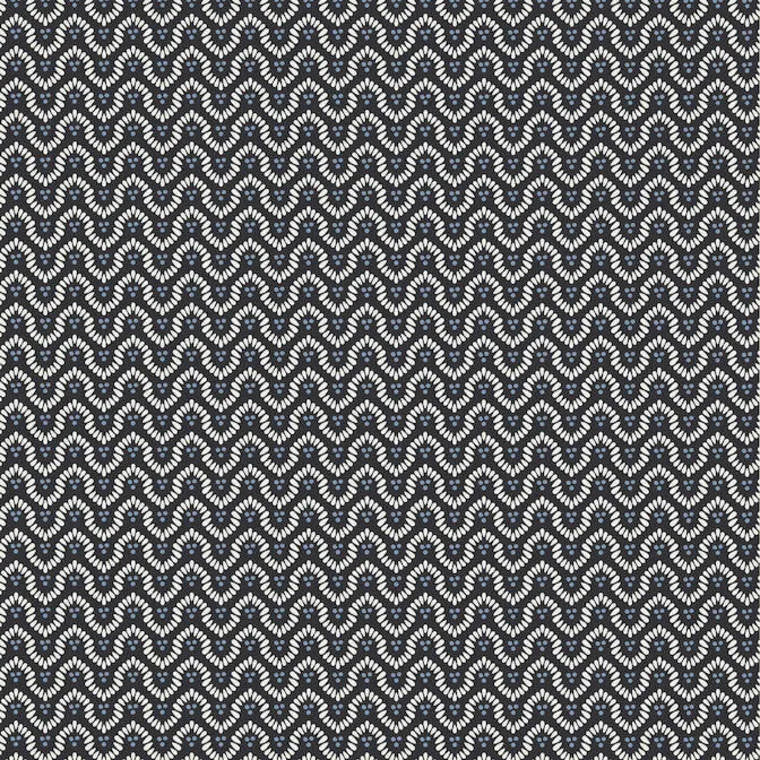 Closeup of a wallpaper showing its Art-Deco, Geometric, Two-tone pattern, color, and subtle texture.