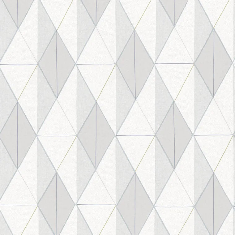 Closeup of a wallpaper showing its Contemporary, Geometric, Multicolour, Neutrals, Two-tone pattern, color, and subtle texture.