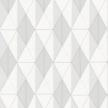 Closeup of a wallpaper showing its Contemporary, Geometric, Multicolour, Neutrals, Two-tone pattern, color, and subtle texture.