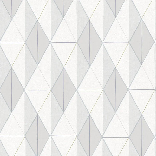 Closeup of a wallpaper showing its Contemporary, Geometric, Multicolour, Neutrals, Two-tone pattern, color, and subtle texture.