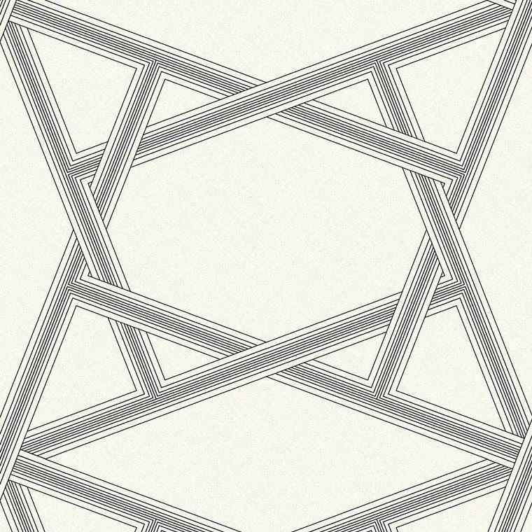 Closeup of a wallpaper showing its Contemporary, Geometric, Monochrome, Two-tone pattern, color, and subtle texture.