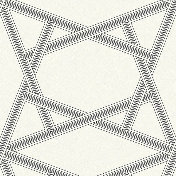 Closeup of a wallpaper showing its Contemporary, Geometric, Monochrome, Two-tone pattern, color, and subtle texture.