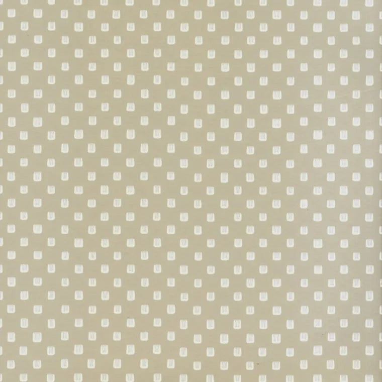 Closeup of a wallpaper showing its Contemporary, Dots, Neutrals, Taupe, Two-tone pattern, color, and subtle texture.