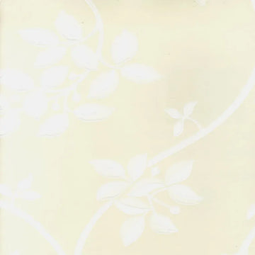 Closeup of a wallpaper showing its Contemporary, Cream, Floral, Two-tone pattern, color, and subtle texture.