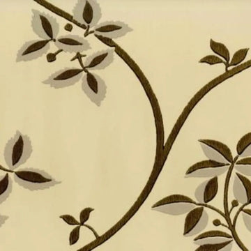 Closeup of a wallpaper showing its Brown, Contemporary, Floral, Neutrals, Two-tone pattern, color, and subtle texture.