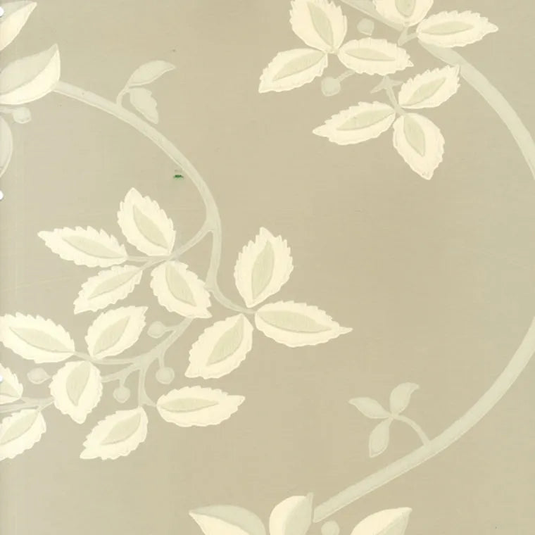 Closeup of a wallpaper showing its Contemporary, Cream, Floral, Neutrals, Two-tone pattern, color, and subtle texture.