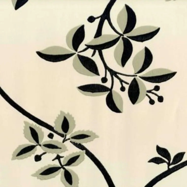 Closeup of a wallpaper showing its Contemporary, Cream, Floral, Neutrals, Two-tone pattern, color, and subtle texture.