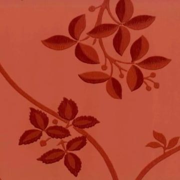 Closeup of a wallpaper showing its Contemporary, Floral, Red pattern, color, and subtle texture.