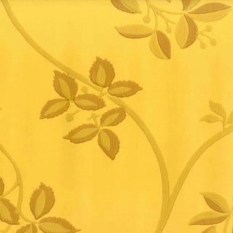 Closeup of a wallpaper showing its Contemporary, Floral, Yellow pattern, color, and subtle texture.