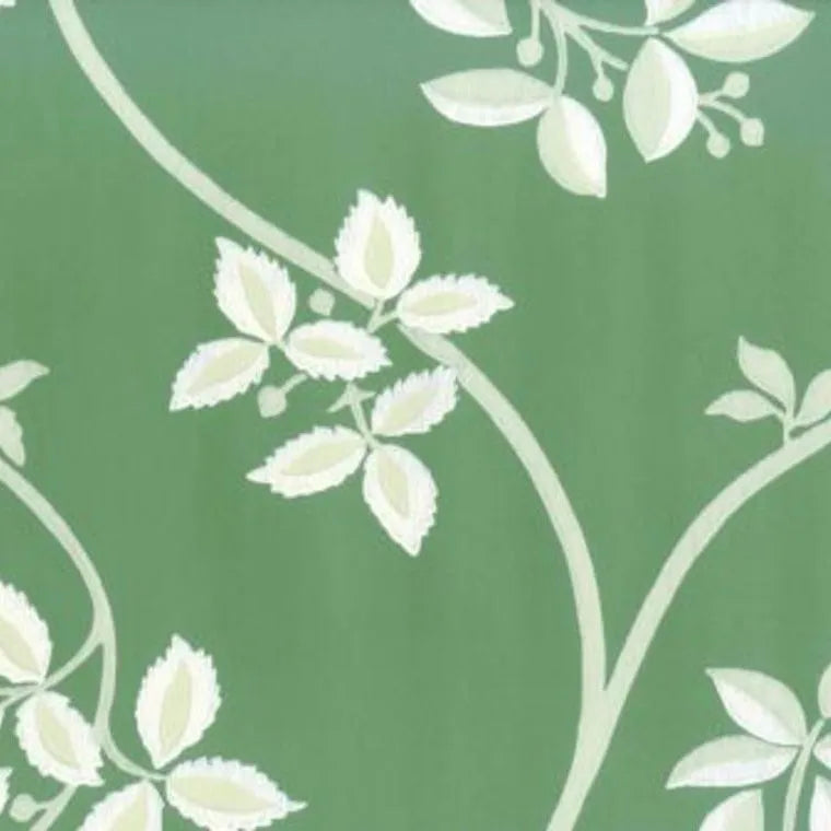 Closeup of a wallpaper showing its Contemporary, Floral, Green, Two-tone pattern, color, and subtle texture.