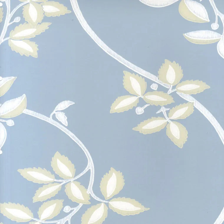 Closeup of a wallpaper showing its Blue, Contemporary, Floral, Two-tone pattern, color, and subtle texture.