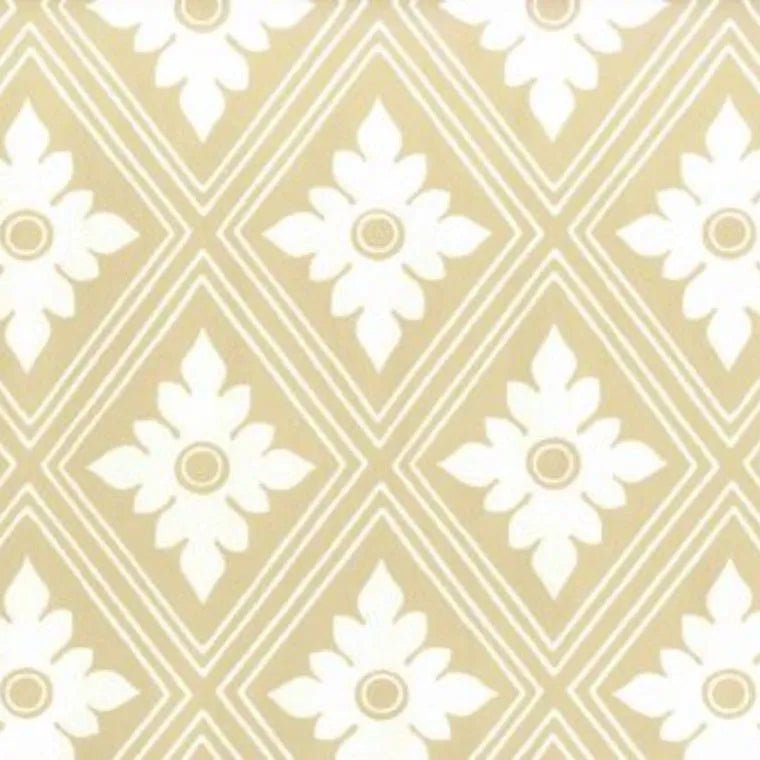 Closeup of a wallpaper showing its Contemporary, Floral, Geometric, Neutrals, Two-tone pattern, color, and subtle texture.