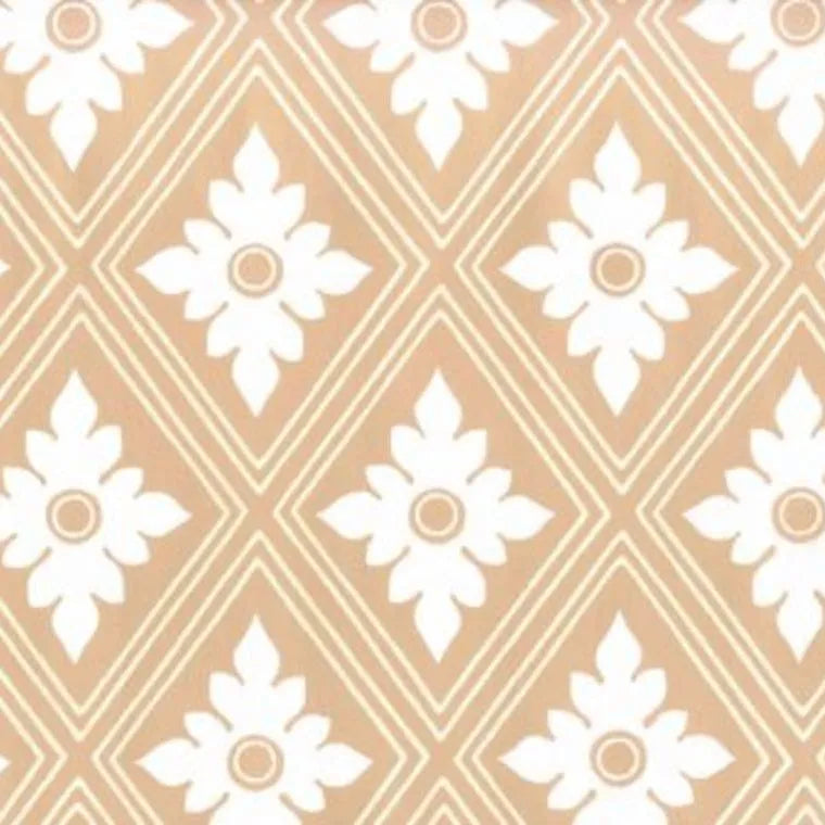 Closeup of a wallpaper showing its Contemporary, Floral, Geometric, Neutrals, Two-tone pattern, color, and subtle texture.