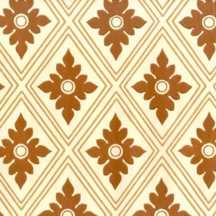 Closeup of a wallpaper showing its Contemporary, Floral, Geometric, Neutrals, Orange, Two-tone pattern, color, and subtle texture.