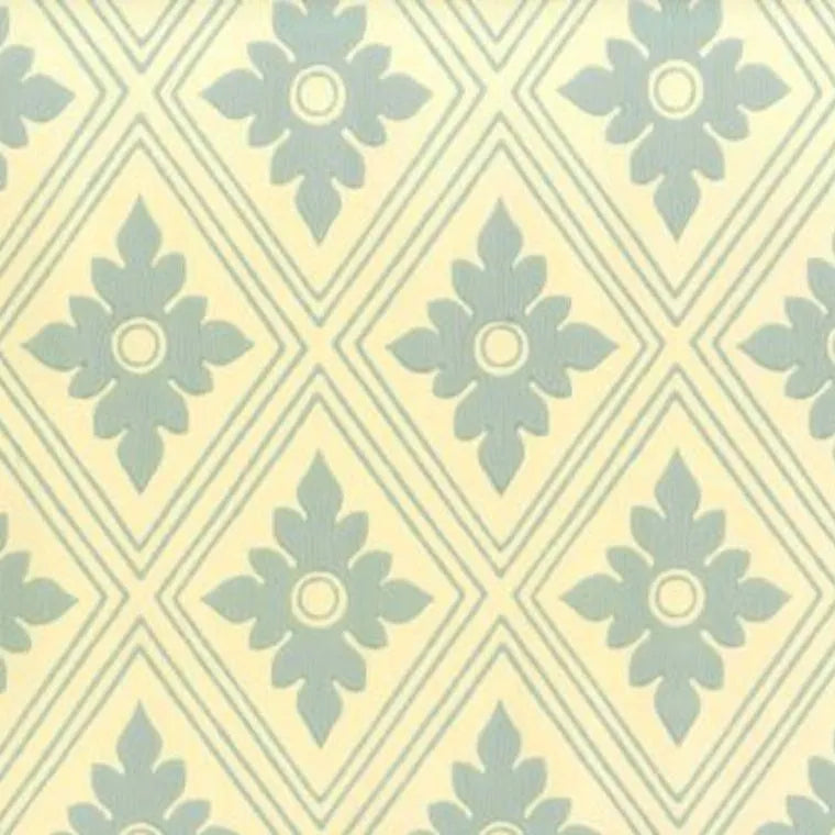 Closeup of a wallpaper showing its Floral, Geometric, Green, Neutrals, Two-tone pattern, color, and subtle texture.