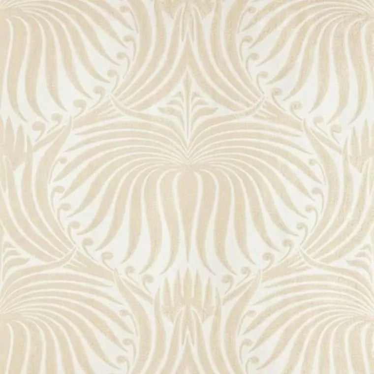 Closeup of a wallpaper showing its Contemporary, Floral, Neutrals pattern, color, and subtle texture.